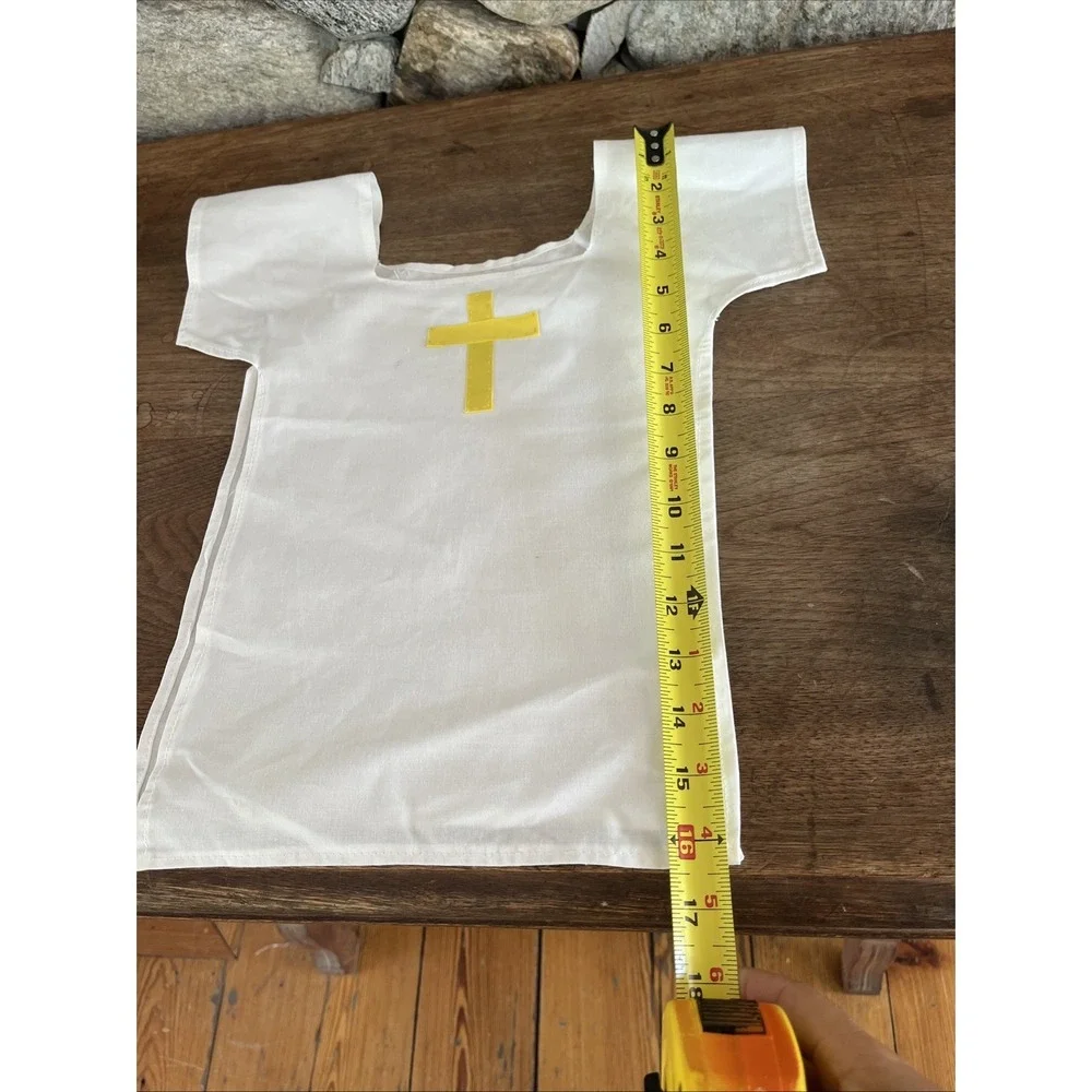 Kids Religious Costume Child Medium‎ Bib Over-shirt, Yellow Cross, Alter Boy